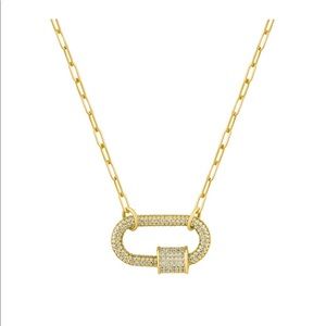 Necklace! Diamond Encrusted Lock on a Gold Chain!